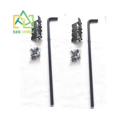 China Easily Assembled See Poem Cane Bolt Heavy Duty Gate Drop Rod Steel With Black Treatment for sale