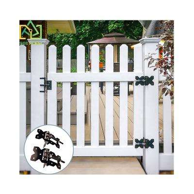 China Build See Poem NO Vinyl Gate Hinges w/Mounting Hardware Vinyl Self-Closing Hinge Bracket for sale