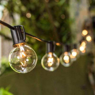 China LED String Lights Italian Outdoor Led Patio Decoration Tungsten String Lights China Factory Supply Track G40 Ball String Lights For Holiday for sale