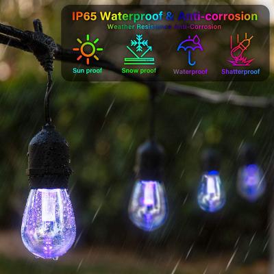 China Patio String Light / Led String Lights Holiday Decoration Lighting S14 Style Led String Fairy Party Lights Outdoor Indoor RGB Patio Lights For Christmas for sale