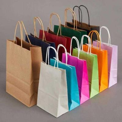 China Luxury Organic Restaurant Custom Gift Carry Paper Bag With Logo And Handle Paper Shopping Bags With Handles for sale