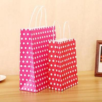 China Pink Bio Shopping Bags Paper Gift Paper Bags With Textile Handles Paper Bag For Flour For Flour With Handle for sale