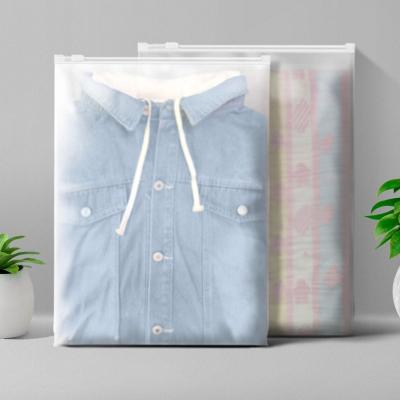 China Recycled Materials Clothing Packaging Bags Ziplock Custom Frosted Ziplock Plastic Bags Frosted Zip Seal Ziplock Plastic Bags For Clothing for sale