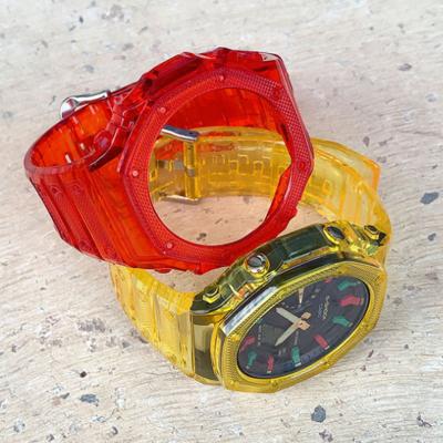 China Fanshion Hot Selling Watch Band Case Set Resin Rubber Watch Strap for gshock Casio Watch GA2100 for sale