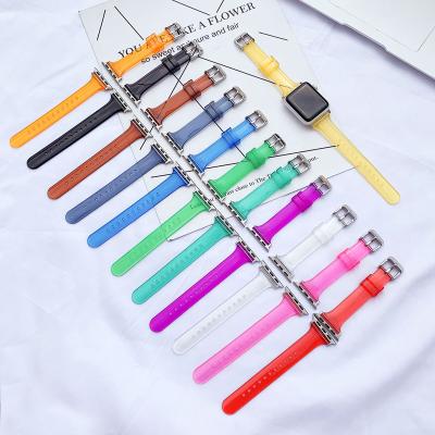 China Fanshion 44mm 40mm Resin Watch Strap Transparent Watch Band For Apple Watch Iwatch Series 6/5/4/3/2/1 for sale