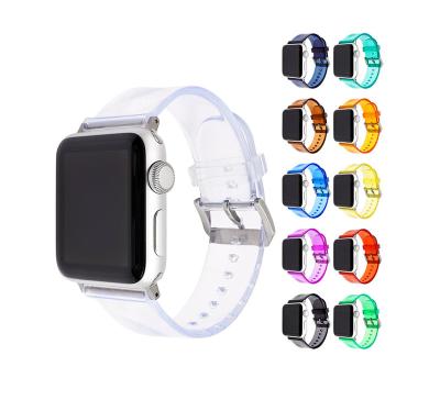 China iWatch Band Silicone Apple Watch Strap Rubber Transparent Rubber Watch Band For Apple Watch Series 5/4/3/2/1 for sale