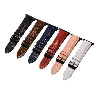 China 38mm 42mm Genuine Leather Replacement Watch Band Quick Release Pin Genuine Leather Handmade Genuine Leather Watchband For Apple Watch for sale