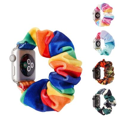 China Amazon Hot Sales Fabric Watch Bands Elastic Strap Scrunchie Watch Band Strap For Apple Watch Replacement Strap For iWatch 1 2 3 4 5 6 for sale