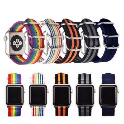 China Waterproof Fabric 38mm iwatch Nylon Watch Bands 42mm Folding Clasp Watchband For Apple Watch for sale