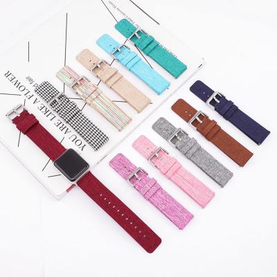 China 40MM 44MM Fabric Watch Strap Canvas Cloth Replacement Strap Watch Band For Apple Watch iWatch 1/2/3/4/5/6 for sale