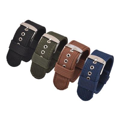 China 2020 Stylish Appearance Hot Selling Watch Band 18mm 20mm 22mm 24mm Nylon Wrist Watch Strap With Stainless Steel Buckle for sale