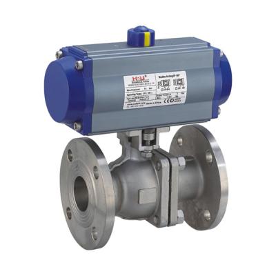 China General Hotsale up to DN200 flange ball valve with alloy pneumatic actuators (solenoid valve and air filter regulator option) for sale