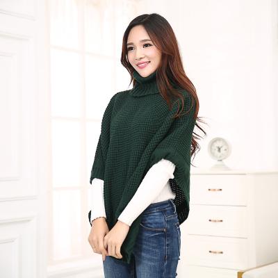 China Newest Women Striped Collar Shawl Knitted Cape Knit Sweater Top Knit Sweater Acrylic Fibers Shape Twill Blanket Cape Thick Hoodie for sale