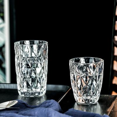 China Durable Drinks Coffee Water Wine Beer Multicolor Rhombus Wholesale Viable Cocktail Tumbler Drinking Glass Cup for sale