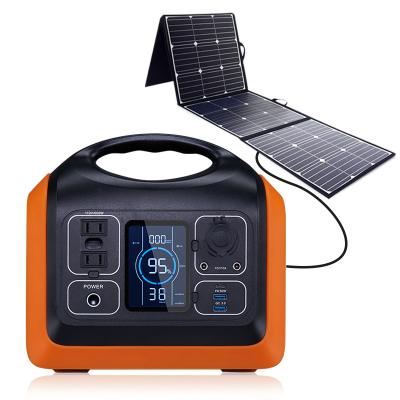 China Outdoor Home Camping Electric Generator 600W 110V Mini Solar Lithium Battery Portable Home Backup IPStank With Panel for sale