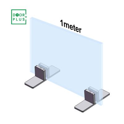 China Doorpuls Sneeze Guard Modern Free Standing Glass Or Acrylic Desk Screen Counter Desk Partition Aluminum for sale