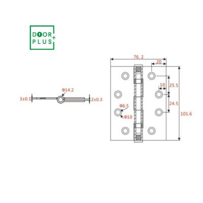 China Doorplus 2BB Modern Butt Hinge High Bearing Stainless Steel Hinge For Sliding Folding Wooden Door For 120 Kg for sale