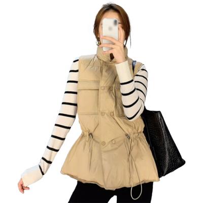 China Autumn And Winter Woman Breathable Down Coat Women's Short White Duck Down Vest Coat For Women's Stripper Coat Vest for sale