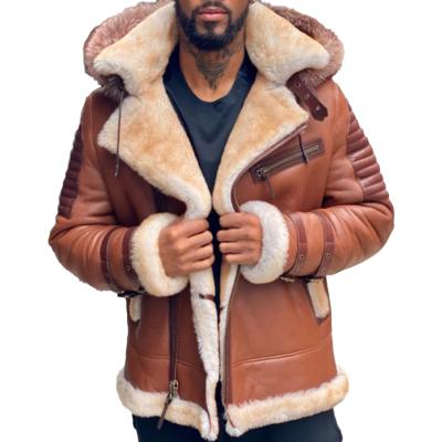 China Brown Breathable Fur Collar Jackets With Fur For Men Plus Hooded Velvet Men Jacket Winter Thickening Casual Jackets Men for sale