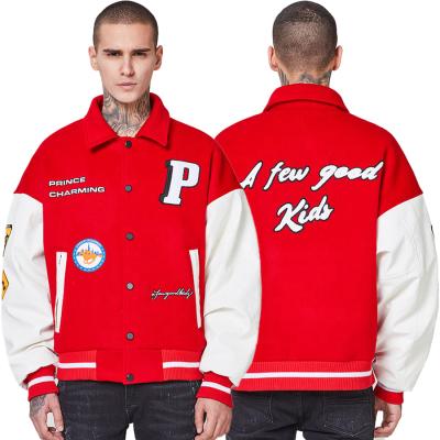 China Autumn And Winter New Mens Varsity Letterman Jacket AFGK Baseball Jacket Breathable Red Man Quilted Embroidery Men's Coat 2021 for sale