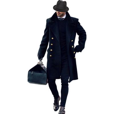 China 2021 New Breathable Casual Men Coat Mid Length Thin Mens Trench Coats Mens Wool Overcoat for sale