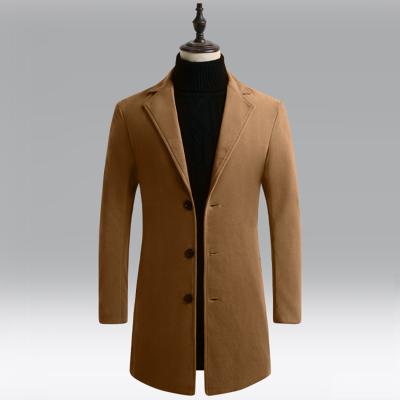 China Breathable Europe and America long wool overcoat for men winter men's slim fit trench coat overcoat thick for sale