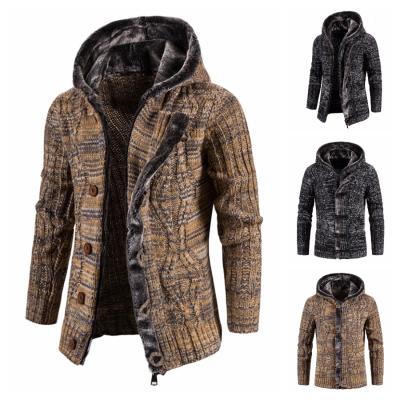 China 2021 Anti-wrinkle high quality retro men's male wear cotton thick sweater cardigan turtle neck coat knit sweater for sale