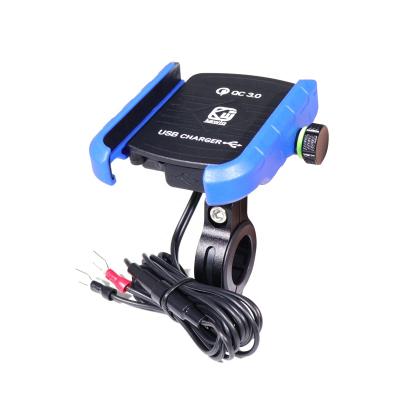 China 360 Degree Rotation QC3.0 Fully Waterproof Quick Charging Smartphone Mount Holder For Motorcycle Bike Scooter for sale