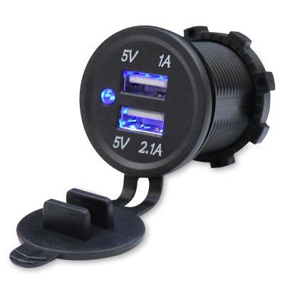 China Car Boat Bus Truck Motorcycle Manufacturer Price DC 12V USB Marine Plug 3.1A Dual USB Car Charger Socket For Car Motorcycle Boat Bus Marine Modified for sale