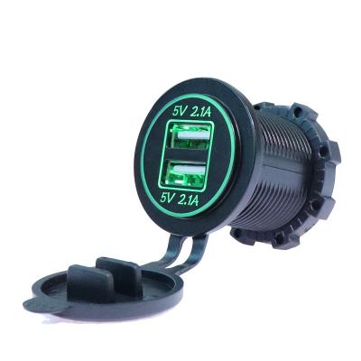 China Phone Charging DC 5V 4.2A Dual USB Ports Waterproof Marine Car Charger Socket With CE Certificate for sale