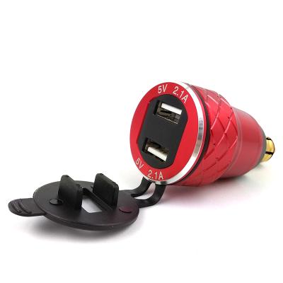 China High Quality Waterproof Aluminum Motorcycle USB Power Charger For Mobile Phone 4.2A for sale