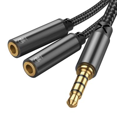 China Audio male-female aux stereo cable link. to. metal head cable JOYROOM adapter 3.5mm male adapter 2 for sale