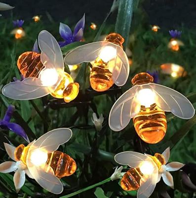 China Copper Solar Wire+LED+plastic Bee String Lights 8 Modes Waterproof Outdoor Bee String Lights for sale