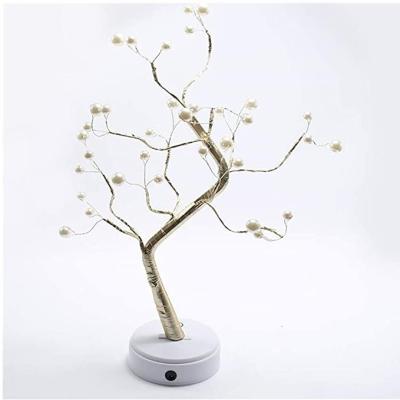 China Copper Wire+LED+plastic Led Desk Tree Lamp,Desk Table Decor 36 Bead LED Lights For Home,Bedroom,Indoor,Wedding Party,Decoration Touch Switch Battery for sale