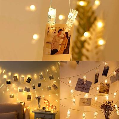 China Copper Wire+LED+plastic LED Photo String Lights 20 Photo Clips Fairy Twinkle Lights, Wedding Party Christmas Home Decor Lights for sale