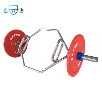 China Cross Fit High Tensile Weight Lifting Body Weightlifting Training Hex Trap Bar Fitness Squat Bar Solid Barbell Bar for sale