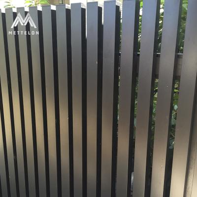 China Easily Assembled Aluminum Privacy Garden Fence for Courtyard Entrance - Black Aluminum Slat Fence for Farm Cattle Gates and Trellis for sale