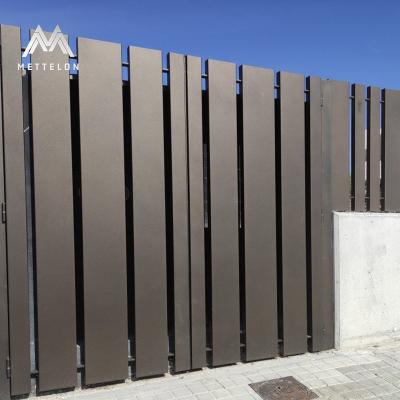 China Easily Assembled Contemporary Metal Privacy Fencing Panels for Residential Featuring Decorative Modern Design with Wood-Grain Aluminum Fences for sale