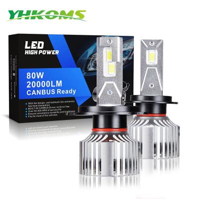 China YHKOMS 20000LM CSP LED 9006 9012 Mini 80W High Power H11 H7 H4 H13 H1 9005 Headlight Led Head Light A3 (8V1 for sale