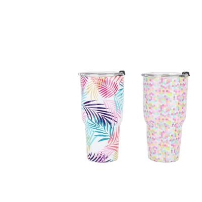 China Disposable Double Wall Stainless Steel Sublimation Marble 30oz Reusable Camper Coffee Tumber for sale