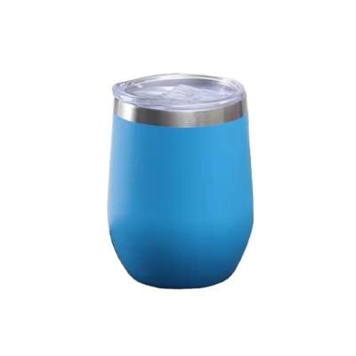 China 304 double wall stainless steel disposable insulated wine glass 12oz with lid, vacuum wine cup, custom wine tumbler for sale