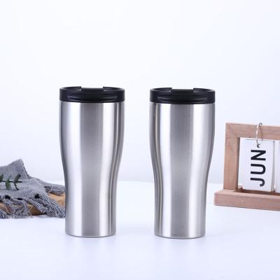 China Disposable Stainless Steel Coffee Cup Vacuum Insulated Tumbler With Waterproof Plastic Lid for sale