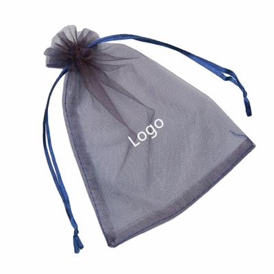 China Grocery Store Customized Christmas Mesh Organza Drawstring Bags Logo Pouch Drawstring Bag Cheap Candy Storage Gift for sale