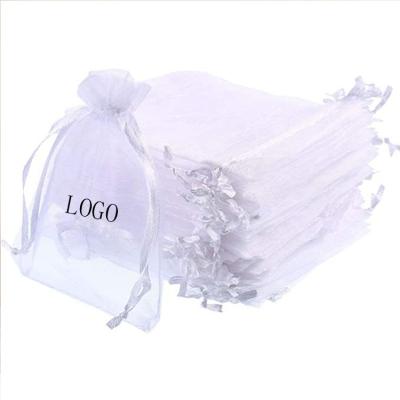 China 2021 Wholesale Custom Grocery Store Logo 30cm Storage Gift Pouch Drawstring Organza Bags Large For Wedding Candy for sale