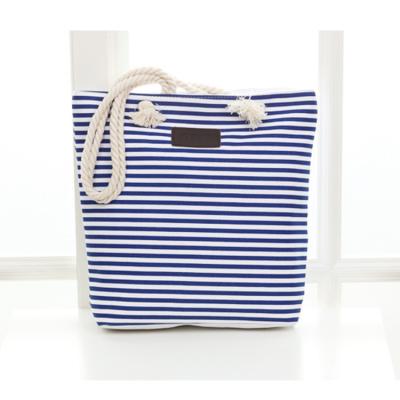 China Japan Style Amazon Hot Sale Fashionable Wholesale Ladies Stripe Shoulder Bag Canvas Shopping Tote Bag For Women for sale