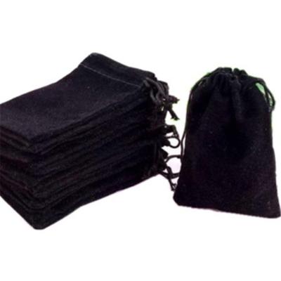 China 2019 Recyclable Wholesale Custom Black Velvet Drawstring Bag Custom Velvet Bags Gifts for sale