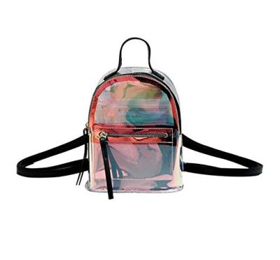 China PU Holographic Clear Fashion Shoulder Bag Waterproof Leather Daypack Casual Rucksack for sale