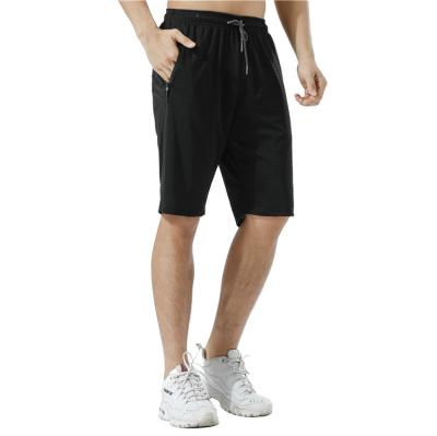 China Anti-Wrinkle Mesh Quick Drying Gym Mens Ice Cool Silk Shorts High Stretch Fitness Shorts Black Running Training Workout Sports Short Pants for sale