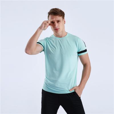 China Anti-Wrinkle Plus Size Custom Quick Dry Breathable Running Basketball Fitness Male T-shirts Logo Printing Polyester Spandex Men's T-Shirts for sale