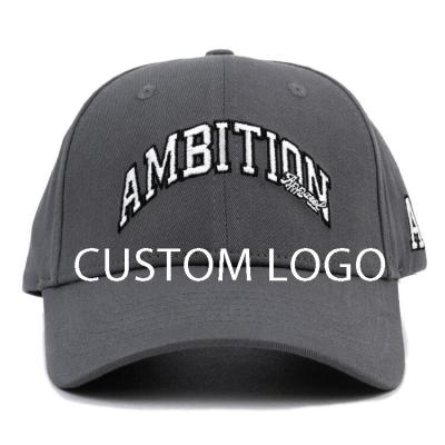 China Designer 6 Panel Cotton Men White Twill Black Plain Hat High Quality 100% Breath 3D Custom Embroidery COMMON Sports Logo Baseball Cap for sale